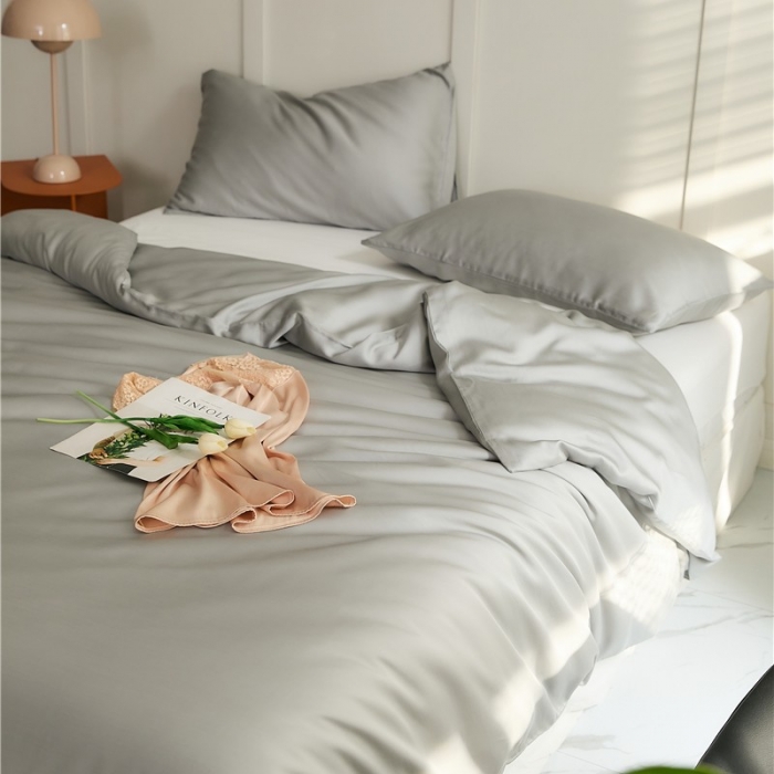 91家纺网 家纺一手货源 找家纺 新款60支天丝单品系列-被套无色灰