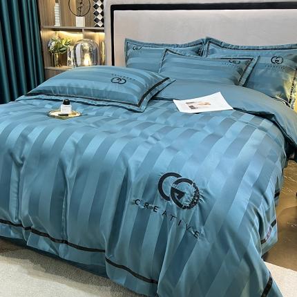 91家纺网 家纺一手货源 找家纺 （总）红嘴企鹅2025贡缎提花冰丝水洗真丝天丝四件套床单被套