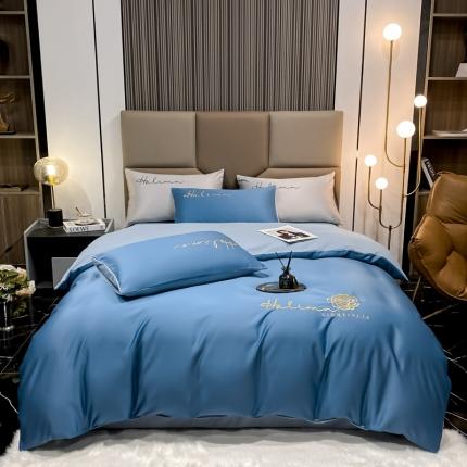 91家纺网 家纺一手货源 找家纺 2023新款水洗贡缎+水洗棉（若梦系列）宾利兰-海清