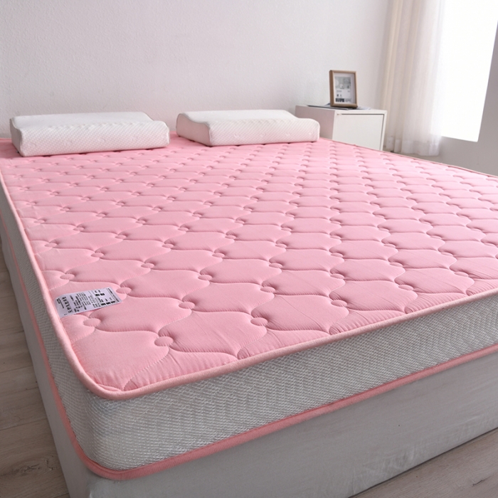 91家纺网 家纺一手货源 找家纺 鑫钰  2023新款A类全棉抗菌记忆高回弹加厚立体床垫 粉色