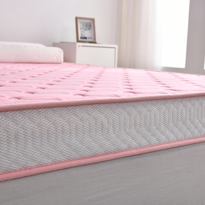 91家纺网 家纺一手货源 找家纺 鑫钰  2023新款A类全棉抗菌记忆高回弹加厚立体床垫 粉色