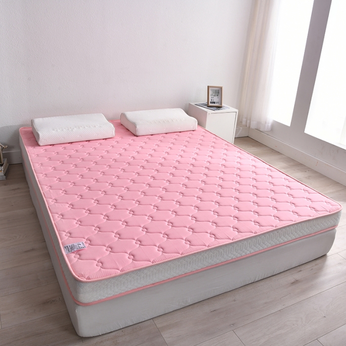 91家纺网 家纺一手货源 找家纺 鑫钰  2023新款A类全棉抗菌记忆高回弹加厚立体床垫 粉色