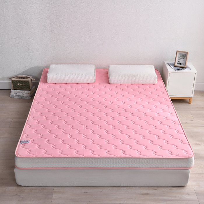 91家纺网 家纺一手货源 找家纺 鑫钰  2023新款A类全棉抗菌记忆高回弹加厚立体床垫 粉色
