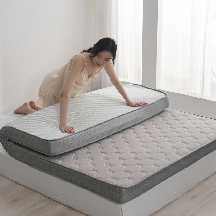 91家纺网 家纺一手货源 找家纺 鑫钰  2023新款A类全棉抗菌记忆高回弹加厚立体床垫 灰色
