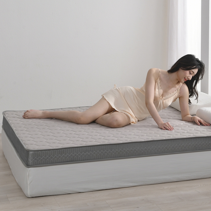 91家纺网 家纺一手货源 找家纺 鑫钰  2023新款A类全棉抗菌记忆高回弹加厚立体床垫 灰色