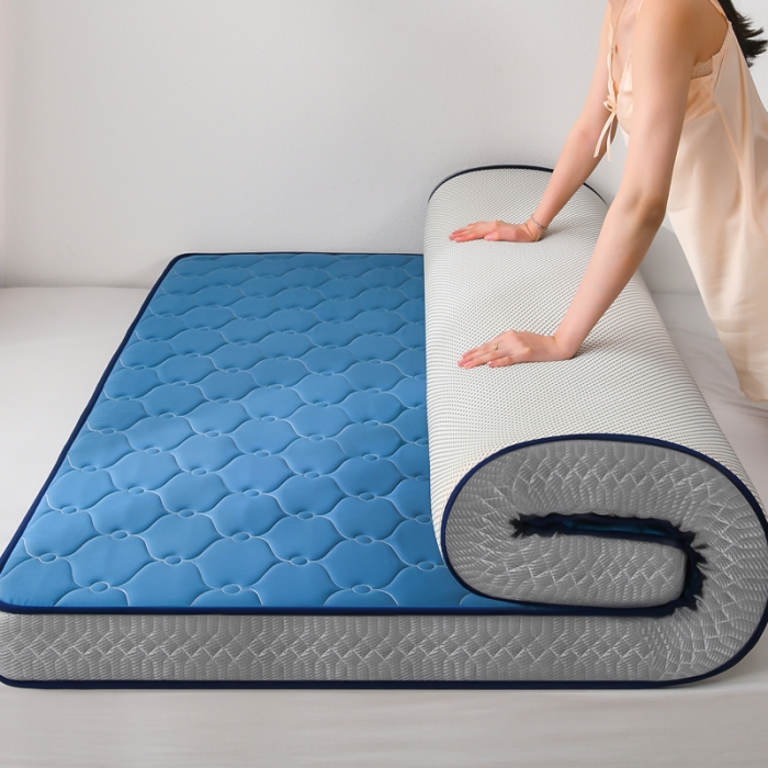 91家纺网 家纺一手货源 找家纺 鑫钰  2023新款A类全棉抗菌记忆高回弹加厚立体床垫 蓝色