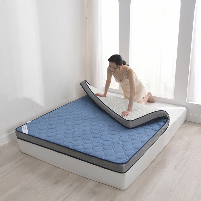 91家纺网 家纺一手货源 找家纺 鑫钰  2023新款A类全棉抗菌记忆高回弹加厚立体床垫 蓝色