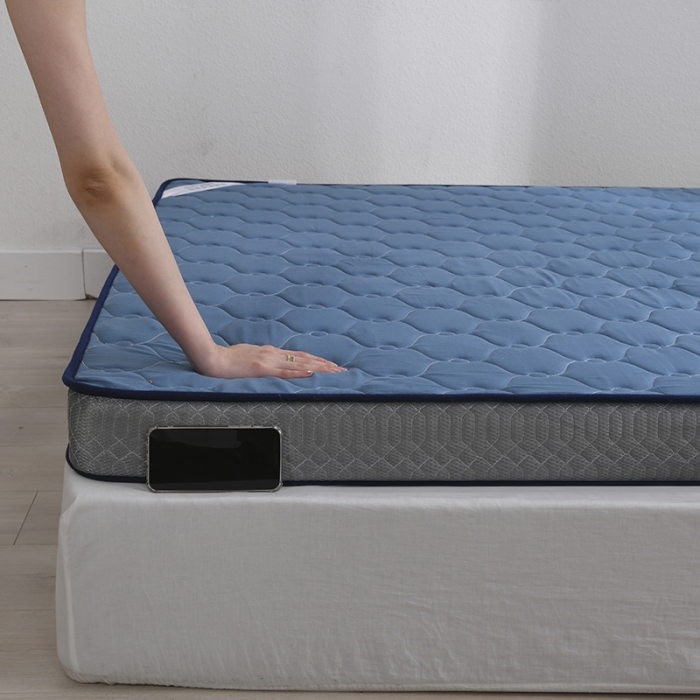 91家纺网 家纺一手货源 找家纺 鑫钰  2023新款A类全棉抗菌记忆高回弹加厚立体床垫 蓝色