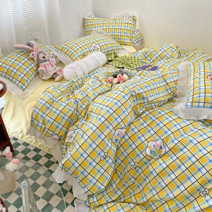 91家纺网 家纺一手货源 找家纺 （总）花伞 2022年新款韩版温柔小碎花木耳锦棉四件套系列