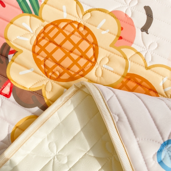 91家纺网 家纺一手货源 找家纺 沐慕 2022新款工艺款大版乳胶凉席 花花女孩-紫