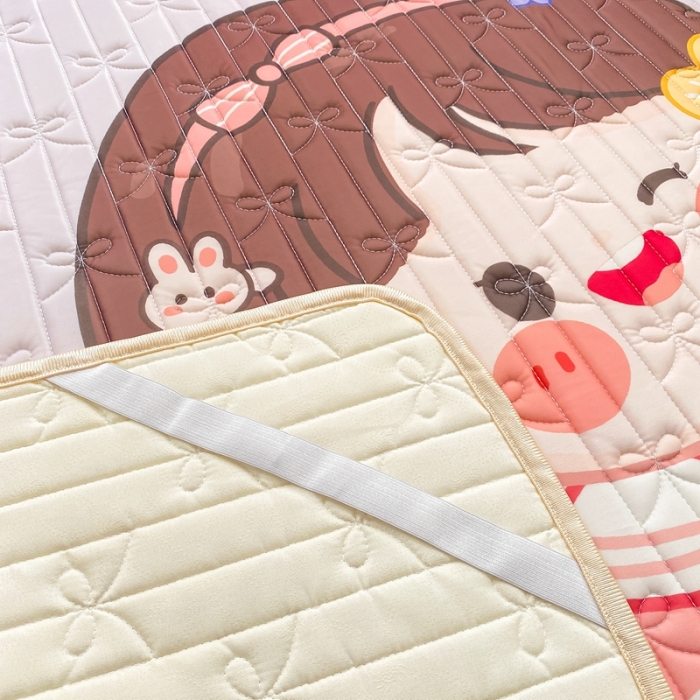 91家纺网 家纺一手货源 找家纺 沐慕 2022新款工艺款大版乳胶凉席 花花女孩-紫