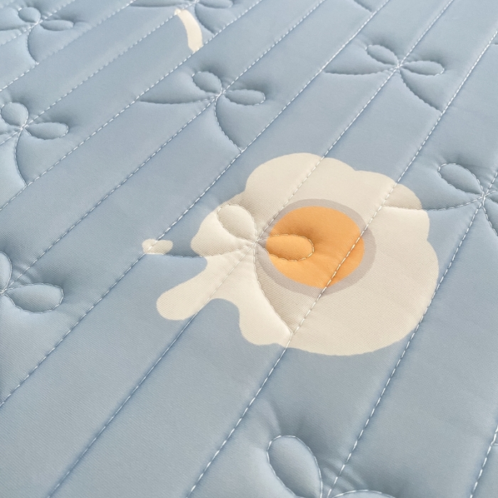 91家纺网 家纺一手货源 找家纺 沐慕 2022新款工艺款大版乳胶凉席 柿柿好鸭-蓝