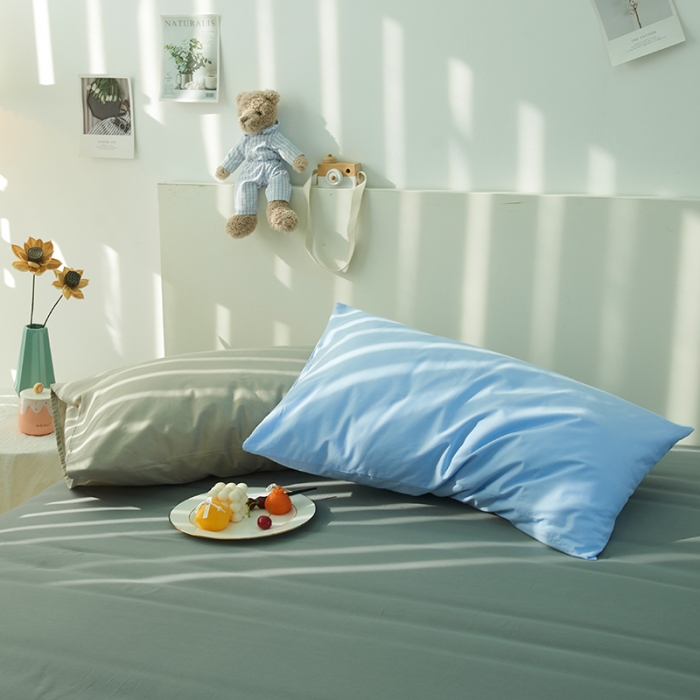 91家纺网 家纺一手货源 找家纺 潮邦 2025春夏纯色混拼全棉四件套 靓丽橘