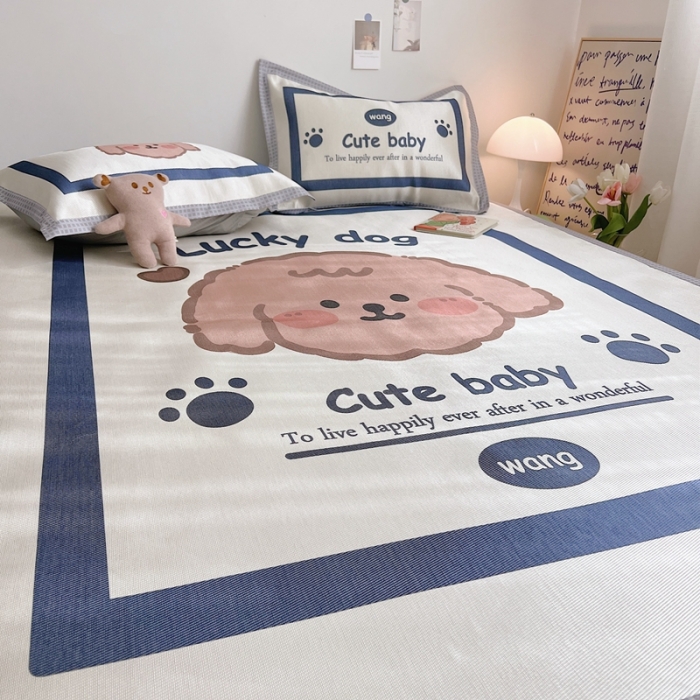 91家纺网 家纺一手货源 找家纺 川悦生活 2022新款宽边冰丝席实拍 百事旺旺