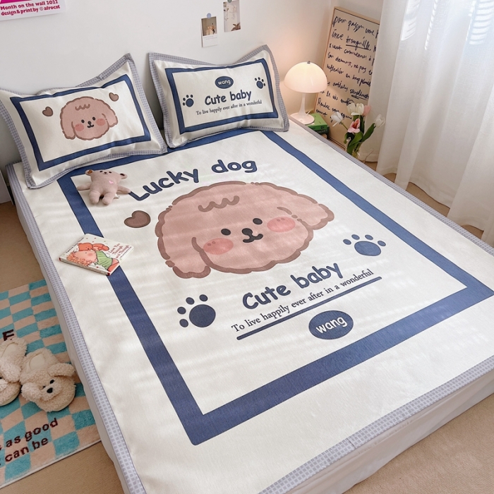 91家纺网 家纺一手货源 找家纺 川悦生活 2022新款宽边冰丝席实拍 百事旺旺