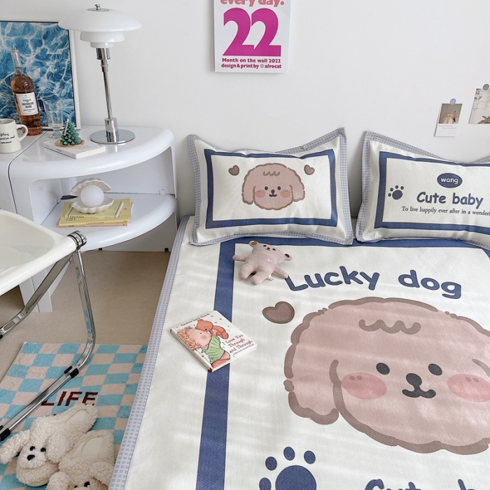 91家纺网 家纺一手货源 找家纺 川悦生活 2022新款宽边冰丝席实拍 百事旺旺