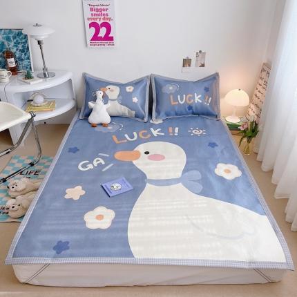 91家纺网 家纺一手货源 找家纺 川悦生活 2022新款宽边冰丝席实拍 嘎嘎鸭