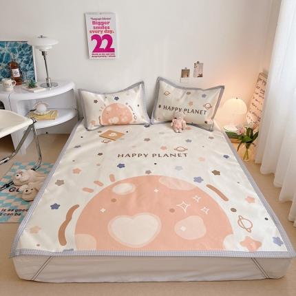 91家纺网 家纺一手货源 找家纺 川悦生活 2022新款宽边冰丝席实拍 美好夜空