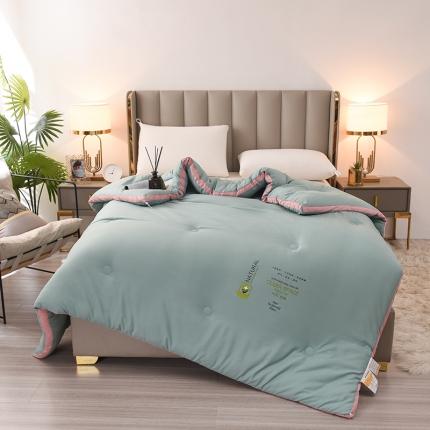 91家纺网 家纺一手货源 找家纺 蓝冰家纺2022年新款大豆立体被 湖水蓝