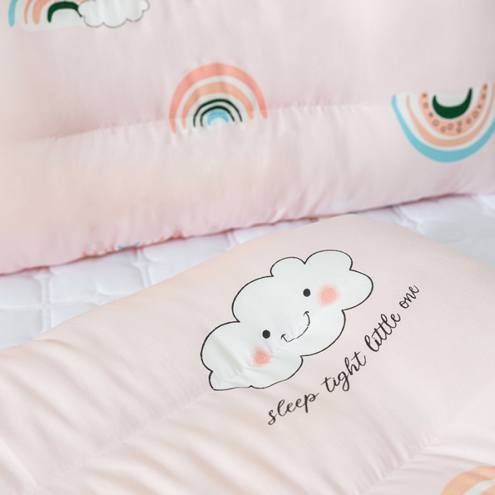 91家纺网 家纺一手货源 找家纺 多点家居 2022新款全棉儿童豆豆枕 甜蜜彩虹