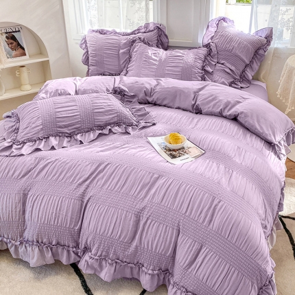 91家纺网 家纺一手货源 找家纺 （总）吾诺 2022 美美公主泡泡纱四件套 韩式韩版小清新