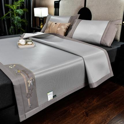 91家纺网 家纺一手货源 找家纺 总 新款小千鸟格-枫叶款抗菌席（偏轻奢）藤席凉席冰丝席竹席