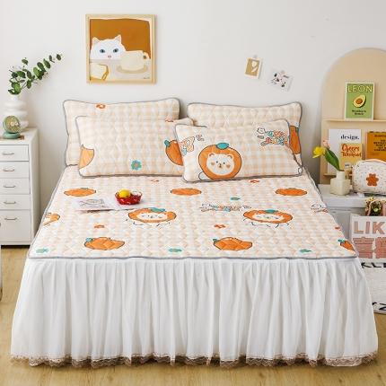 91家纺网 家纺一手货源 找家纺 （总）纽缦家纺 2022新款卡通菱形格床单床裙系列