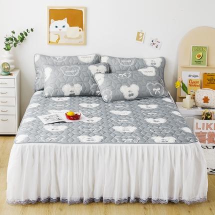 91家纺网 家纺一手货源 找家纺 （总）纽缦家纺 2022新款卡通菱形格床单床裙系列