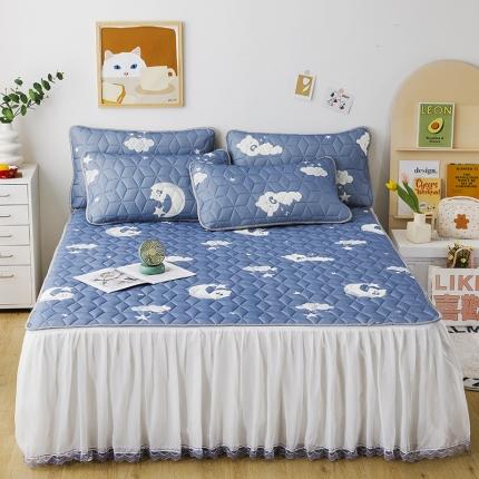 91家纺网 家纺一手货源 找家纺 （总）纽缦家纺 2022新款卡通菱形格床单床裙系列