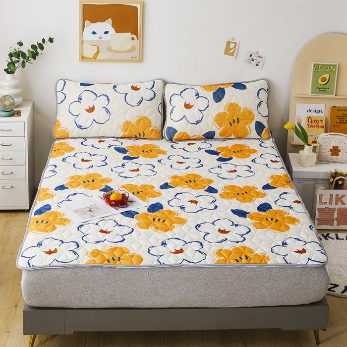 91家纺网 家纺一手货源 找家纺 纽缦家纺 2022新款卡通菱形格床单床裙系列 初夏