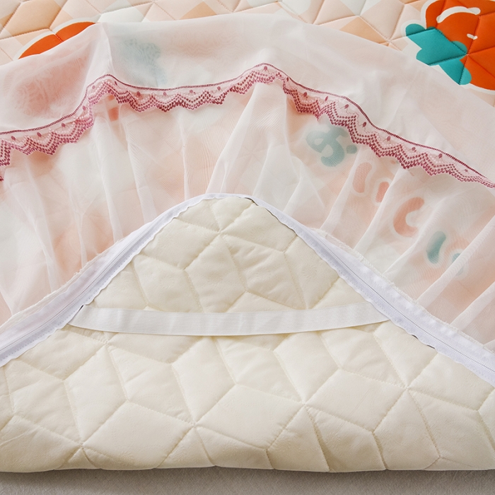 91家纺网 家纺一手货源 找家纺 纽缦家纺 2022新款卡通菱形格床单床裙系列 大草莓