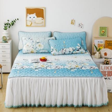 纽缦家纺 2022新款卡通菱形格床单床裙系列 芬芳