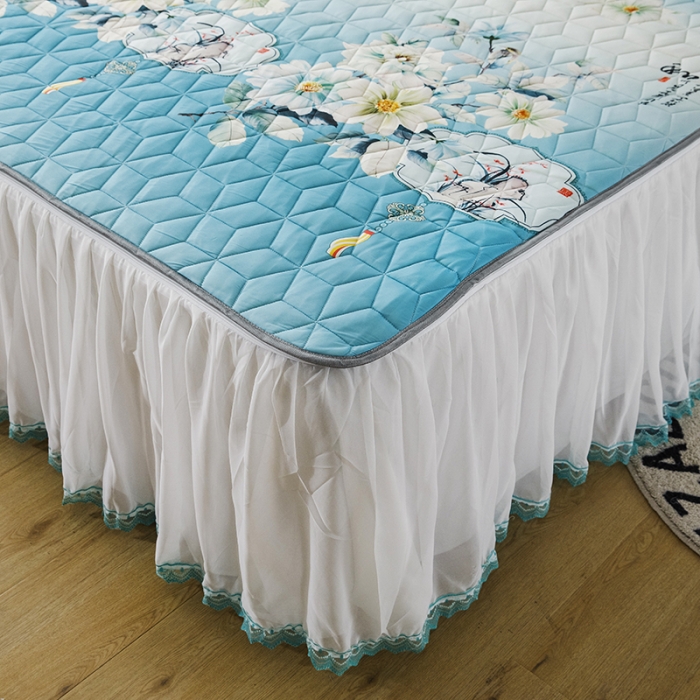 91家纺网 家纺一手货源 找家纺 纽缦家纺 2022新款卡通菱形格床单床裙系列 芬芳