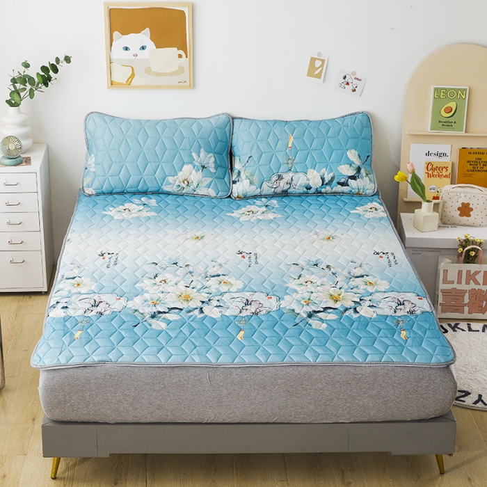 91家纺网 家纺一手货源 找家纺 纽缦家纺 2022新款卡通菱形格床单床裙系列 芬芳