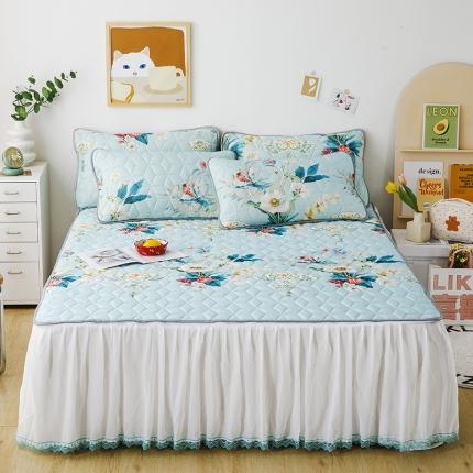 纽缦家纺 2022新款卡通菱形格床单床裙系列 如梦