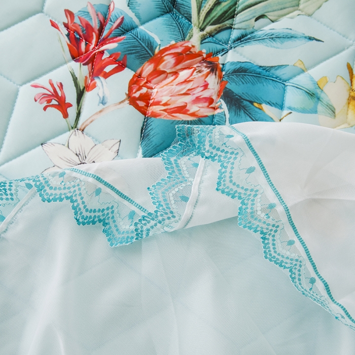 91家纺网 家纺一手货源 找家纺 纽缦家纺 2022新款卡通菱形格床单床裙系列 如梦