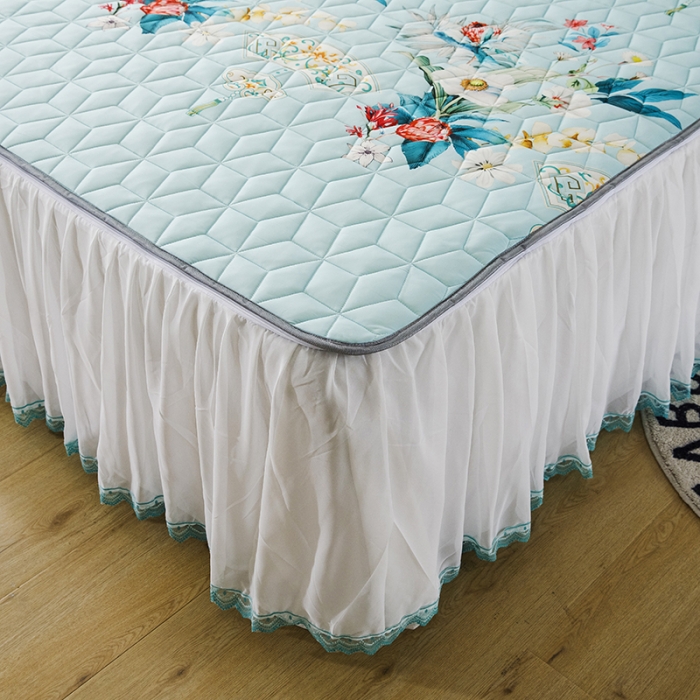 91家纺网 家纺一手货源 找家纺 纽缦家纺 2022新款卡通菱形格床单床裙系列 如梦