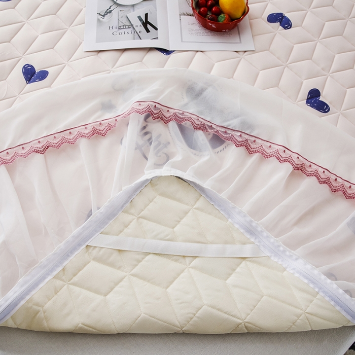 91家纺网 家纺一手货源 找家纺 纽缦家纺 2022新款卡通菱形格床单床裙系列 晚安米奇