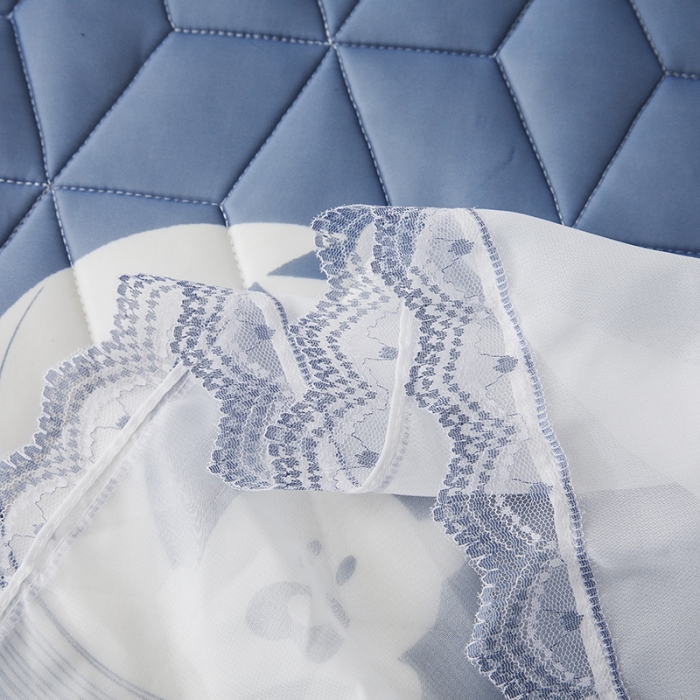 91家纺网 家纺一手货源 找家纺 纽缦家纺 2022新款卡通菱形格床单床裙系列 星空熊