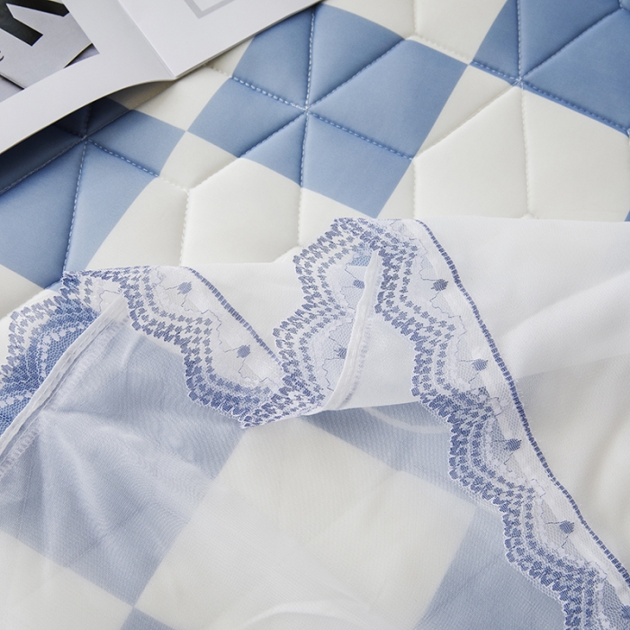 91家纺网 家纺一手货源 找家纺 纽缦家纺 2022新款卡通菱形格床单床裙系列 熊格斯