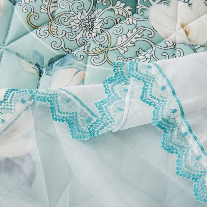 91家纺网 家纺一手货源 找家纺 纽缦家纺 2022新款卡通菱形格床单床裙系列 幽梦