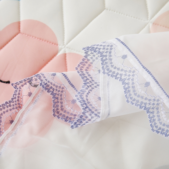 91家纺网 家纺一手货源 找家纺 纽缦家纺 2022新款卡通菱形格床单床裙系列 云朵朵