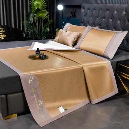 91家纺网 家纺一手货源 找家纺 （总）小牛席业 2022新款小千鸟格枫叶款抗菌席（鲜亮风格）