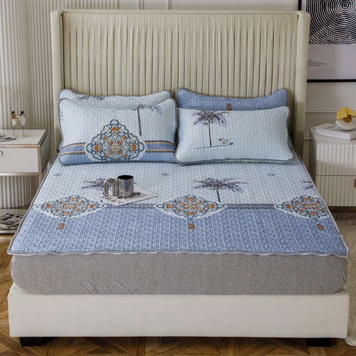 91家纺网 家纺一手货源 找家纺 纽缦家纺 2022新款花卉床单三件套 海岛风情