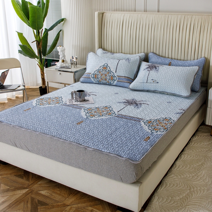 91家纺网 家纺一手货源 找家纺 纽缦家纺 2022新款花卉床单三件套 海岛风情