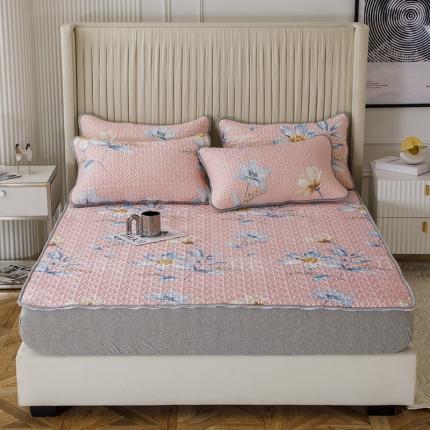 纽缦家纺 2022新款花卉床单三件套 花间粉