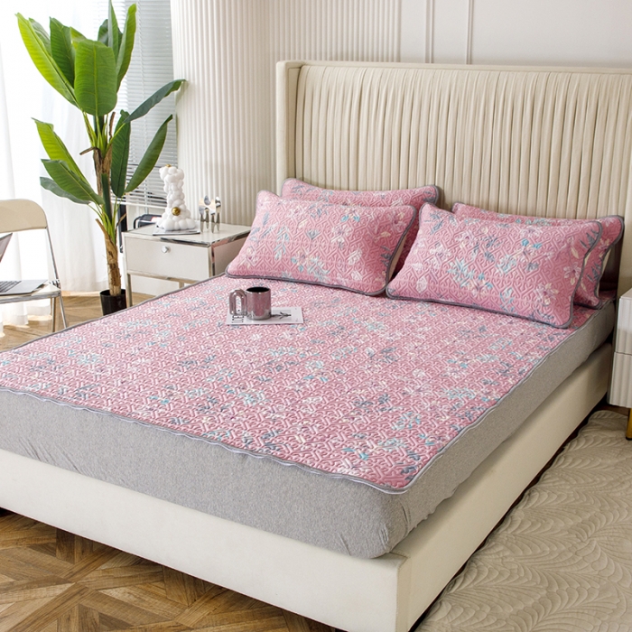 91家纺网 家纺一手货源 找家纺 纽缦家纺 2022新款花卉床单三件套 花间柔梦-粉