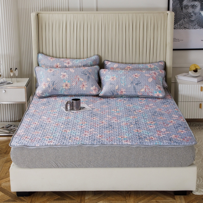 91家纺网 家纺一手货源 找家纺 纽缦家纺 2022新款花卉床单三件套 花间柔梦-兰