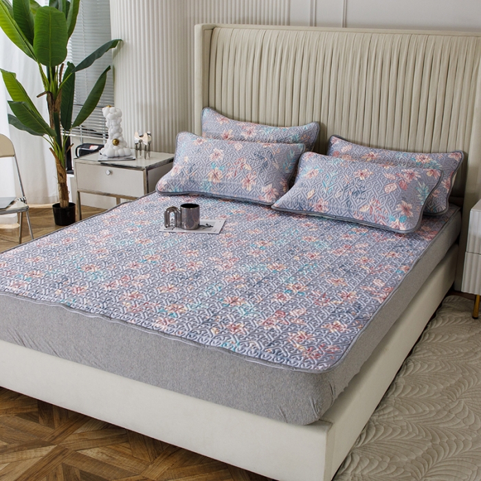 91家纺网 家纺一手货源 找家纺 纽缦家纺 2022新款花卉床单三件套 花间柔梦-兰