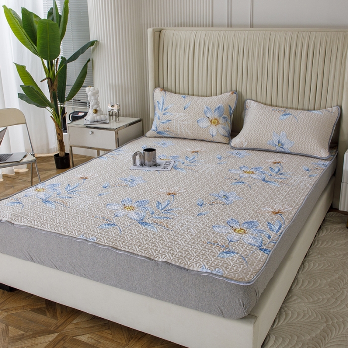 91家纺网 家纺一手货源 找家纺 纽缦家纺 2022新款花卉床单三件套 花间驼